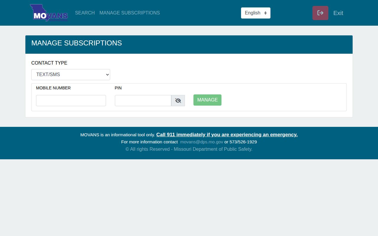 MOVANS custody alert registration and subscription interface